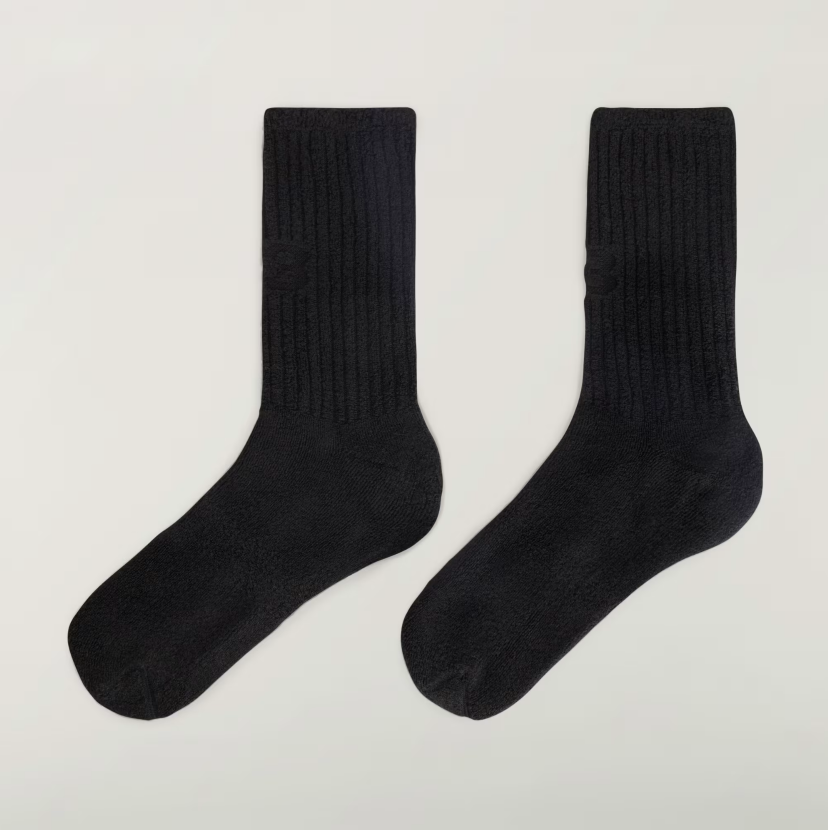 【 Y-3 TERRY CREW SOCKS 毛圈長襪 - 黑 】