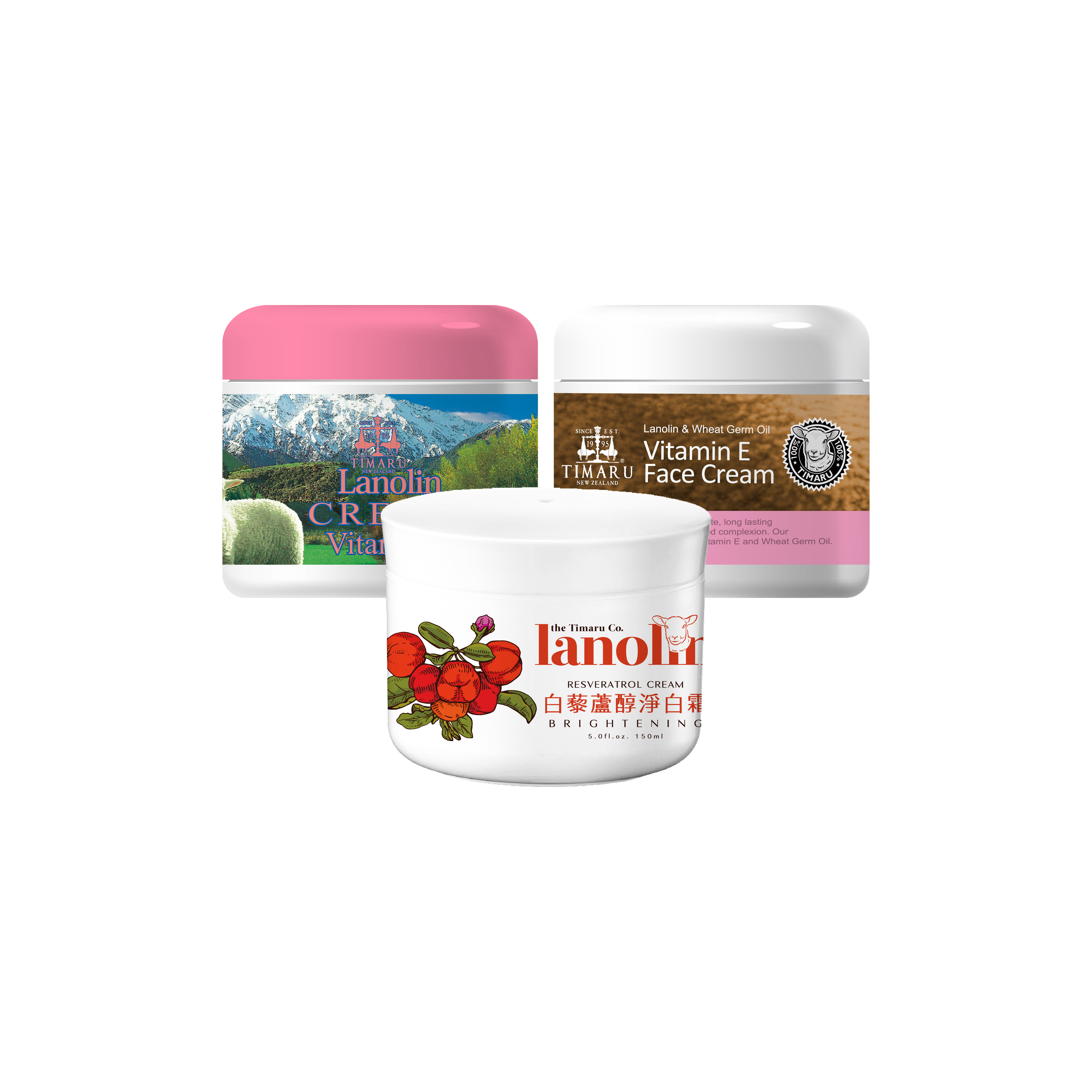 【滋潤不黏膩】維他命E保養面霜 / 白藜蘆醇淨白霜150ML 任3入