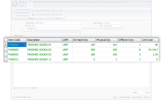 Auto-Generate Stock Adjustments