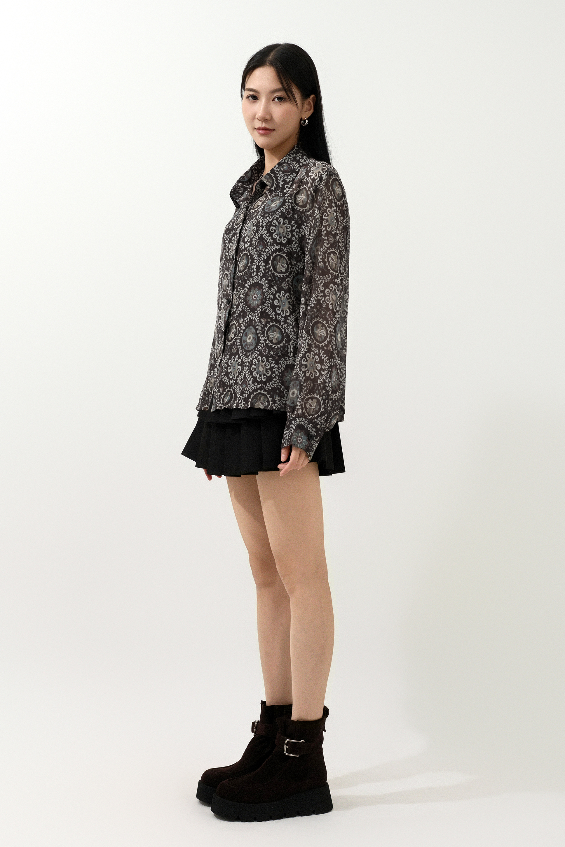 古典花雪紡恤衫 (預購產品）