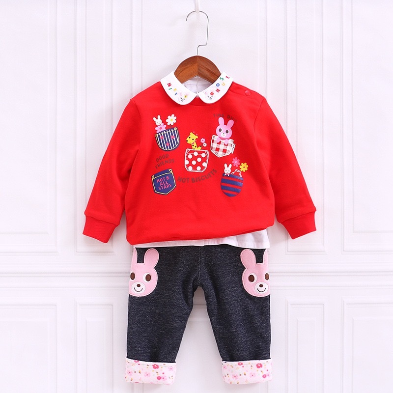 𝐌𝐢𝐤𝐢 𝐇𝐨𝐮𝐬𝐞 熊兔雙色加絨加厚長褲