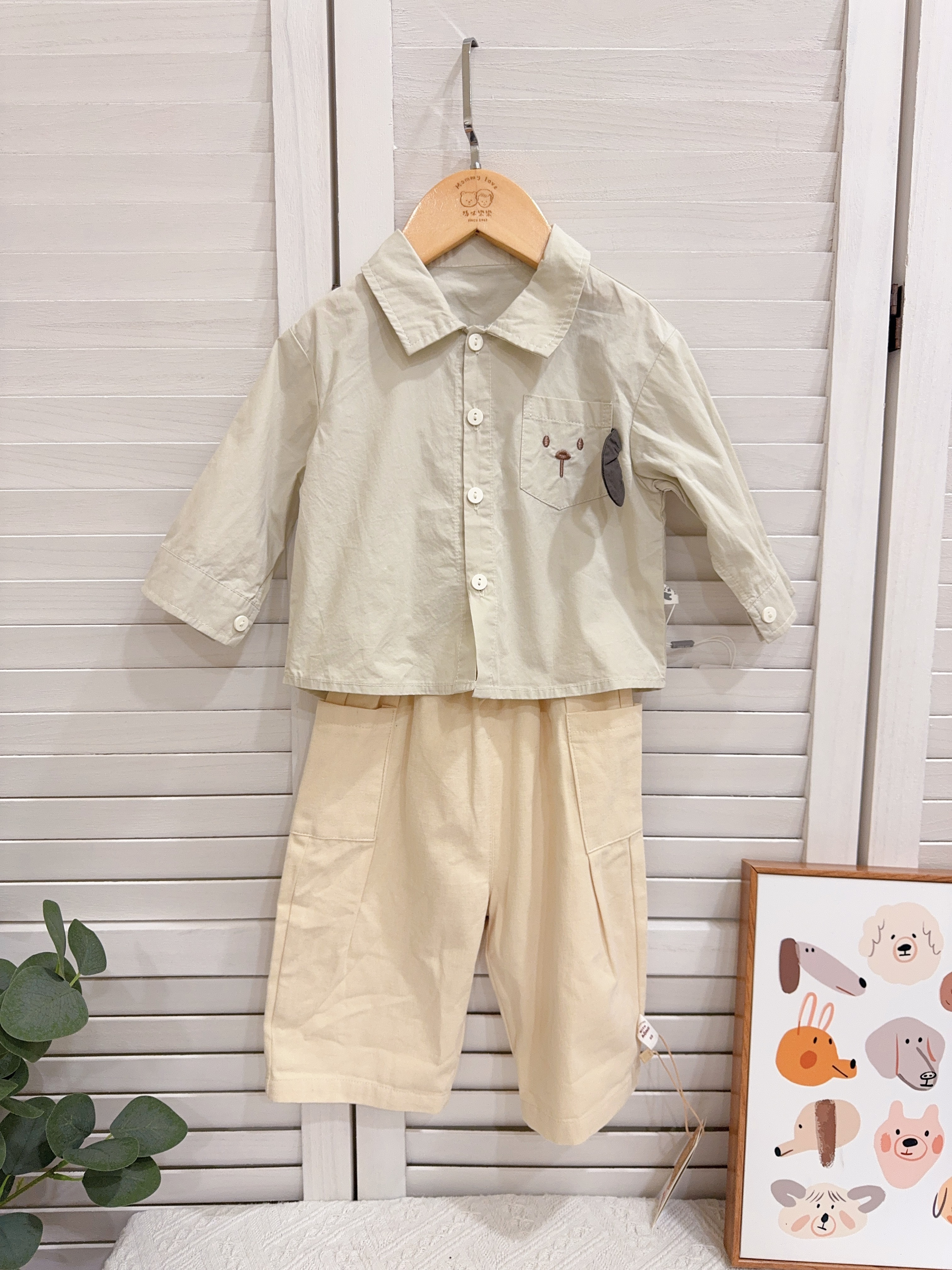 AN25c059大口袋薄款奶油褲c158