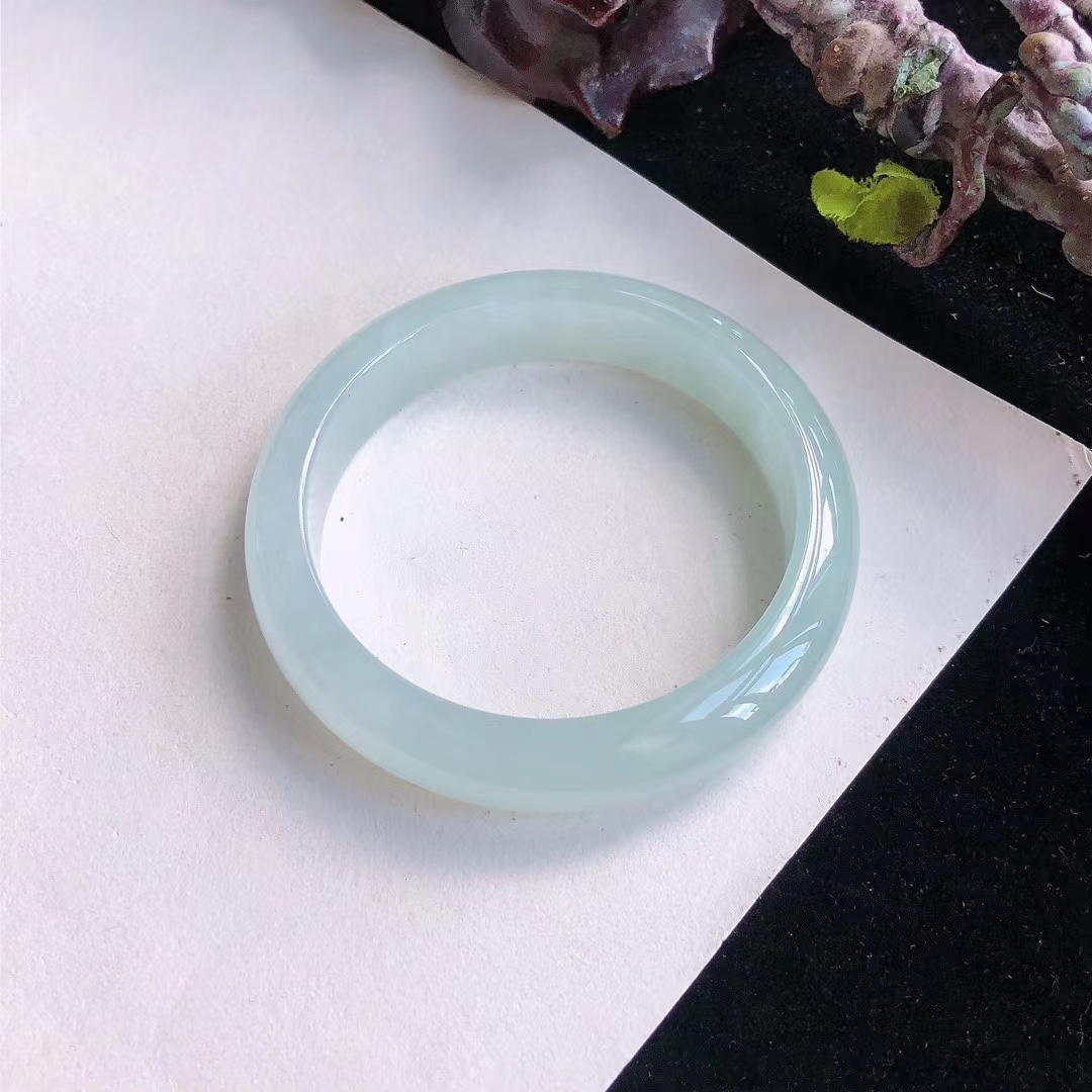 冰糯晴底翡翠正圈手鐲,天然翡翠A玉, 緬甸玉, Jade, Jadeite