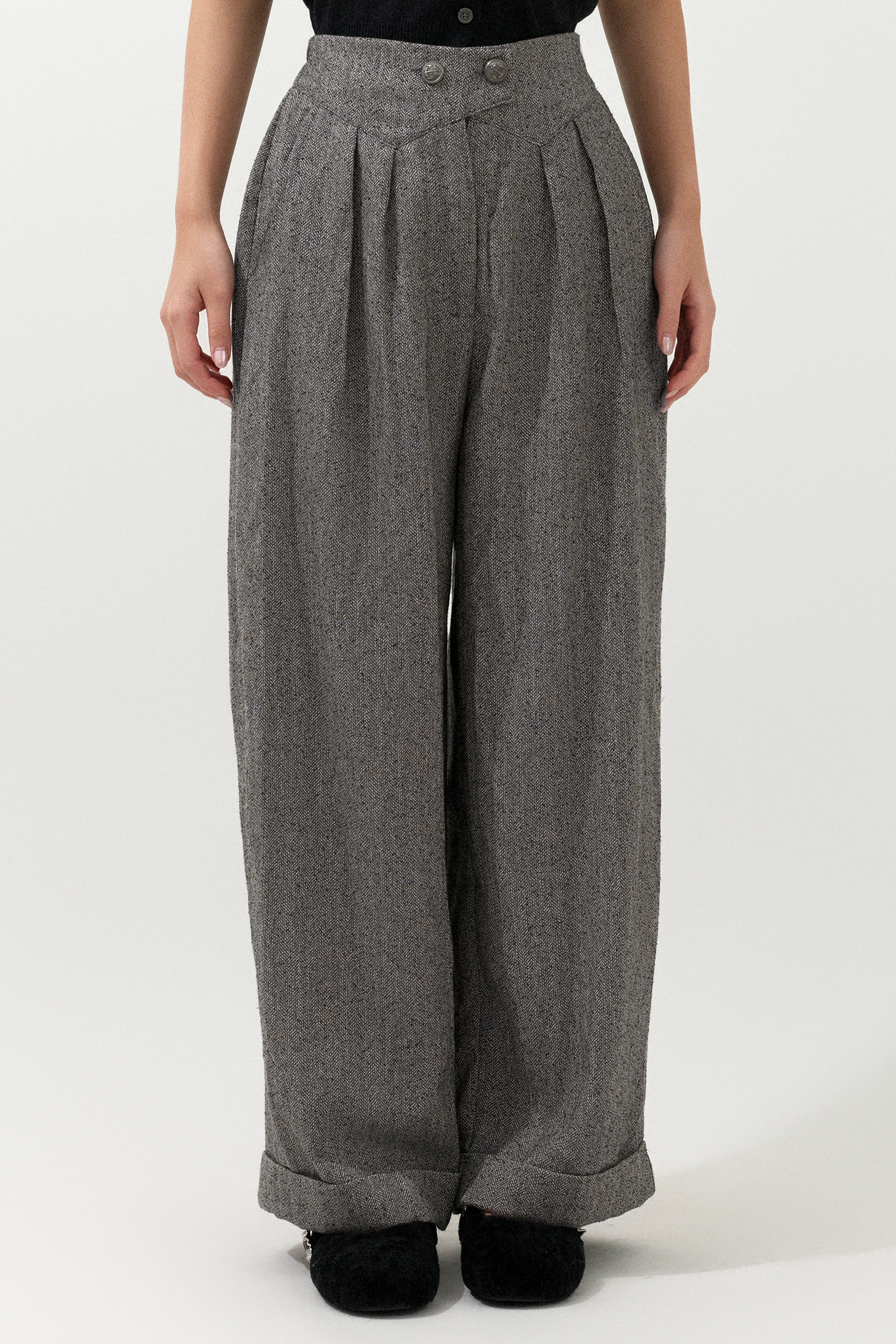 粒粒點人字紋闊西褲（預購產品）