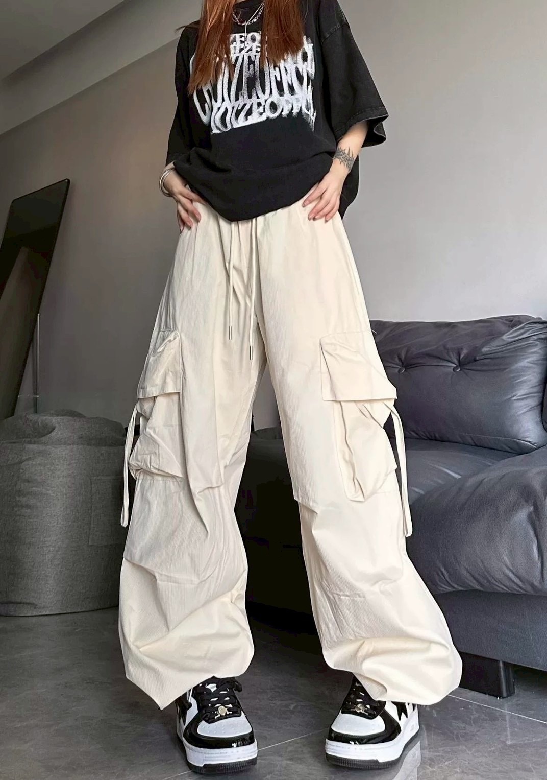 挺料側綁結工裝長褲