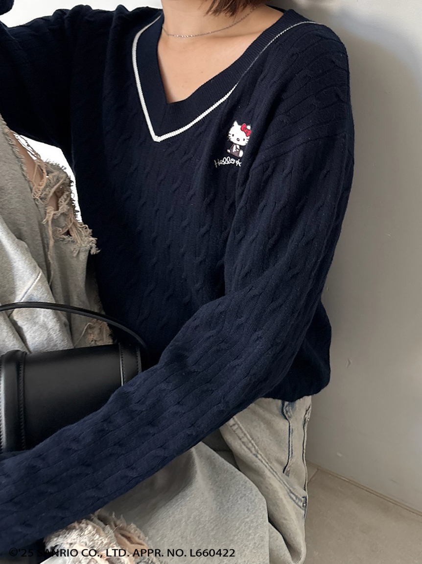 [預購]折扣SNIDEL × HELLO KITTY 聯名限定編織針織衫