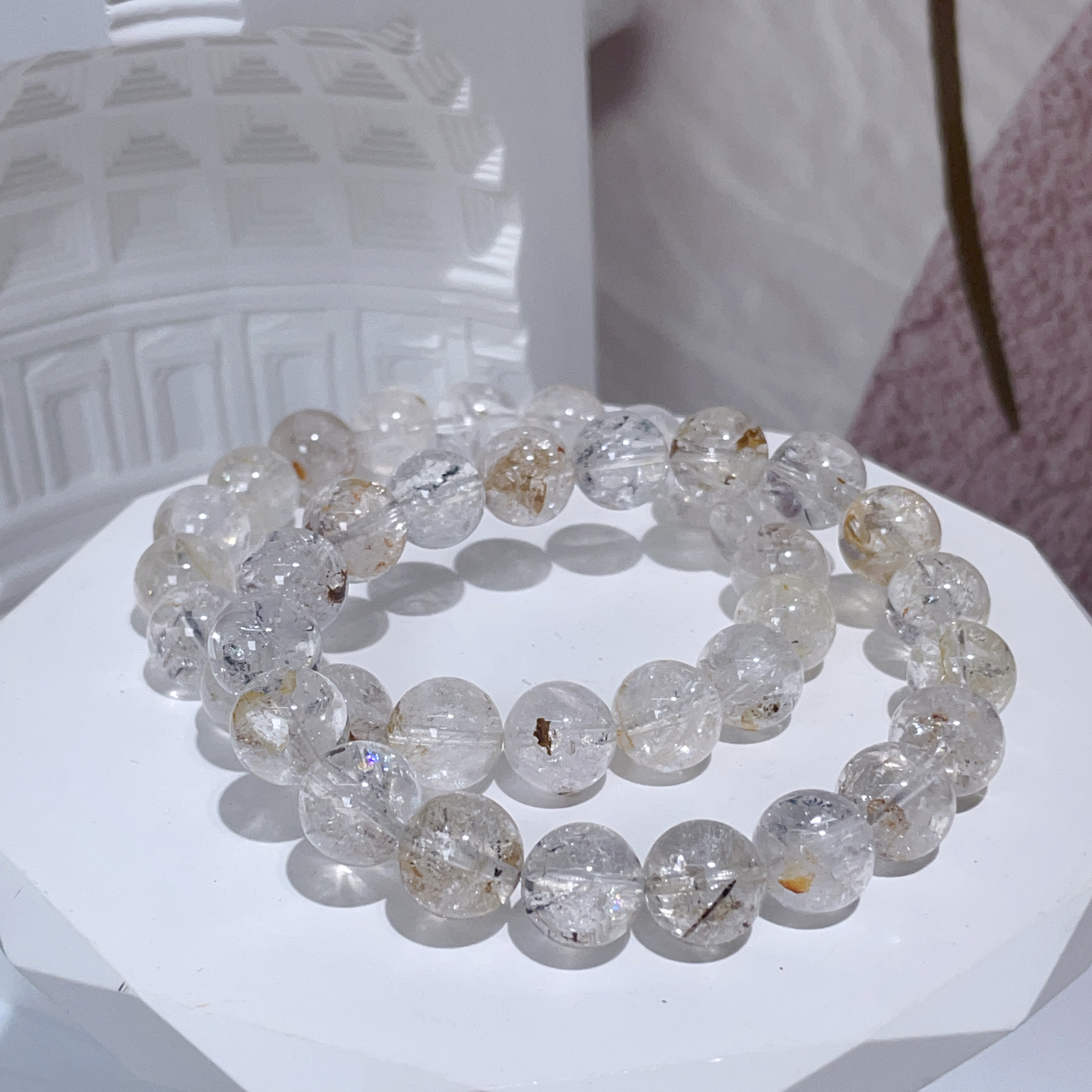 閃片紅泥閃靈鑽手串 10mm