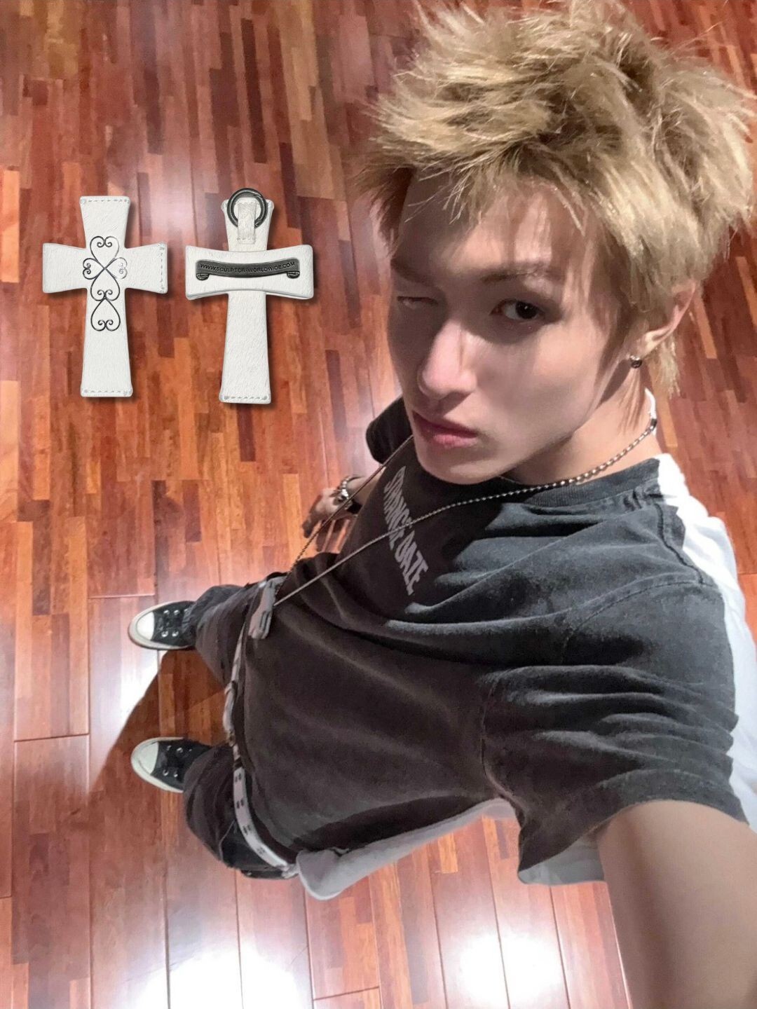 CORTIS馬丁同款✝️十字架皮革卡片夾