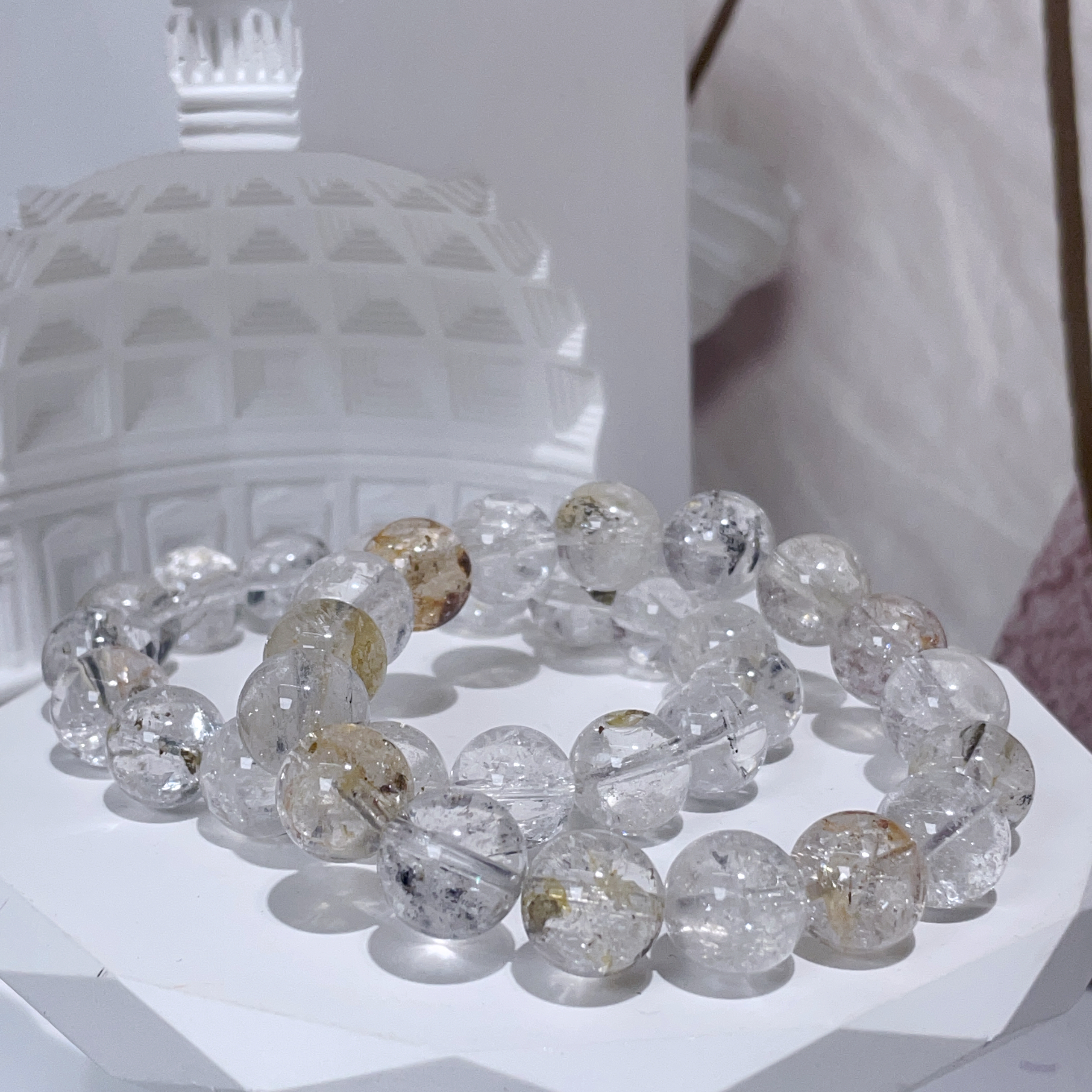 閃片紅泥閃靈鑽手串 12mm