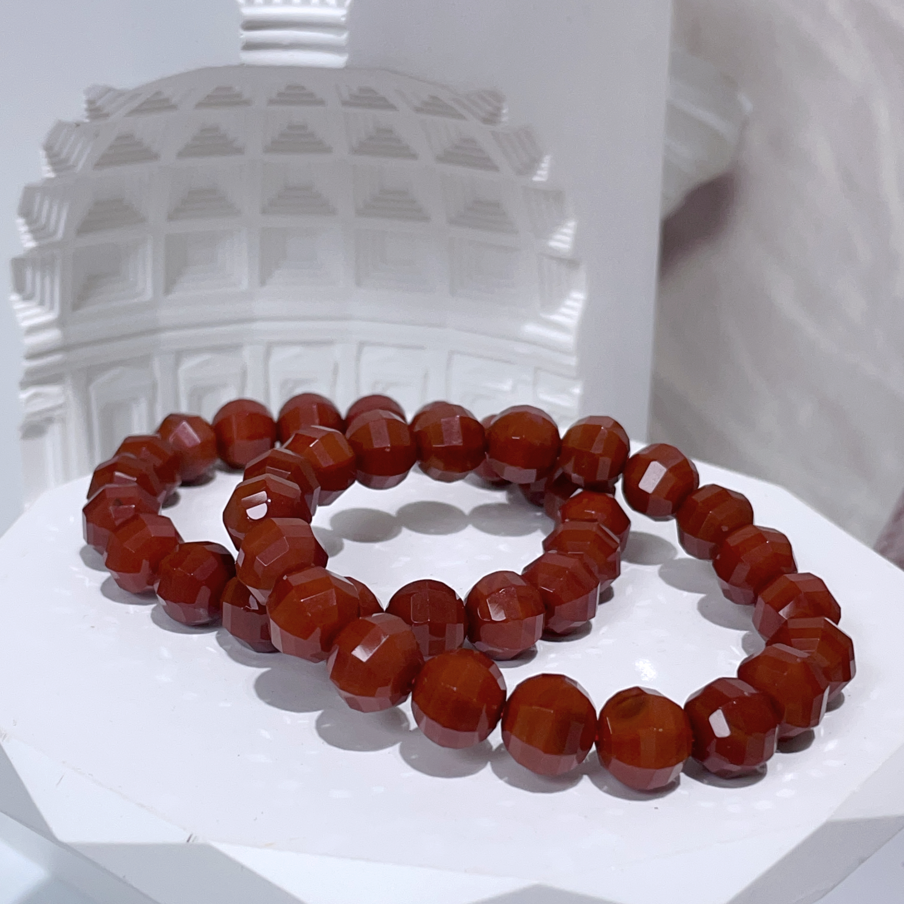 南紅瑪瑙南瓜鑽切手串 9mm