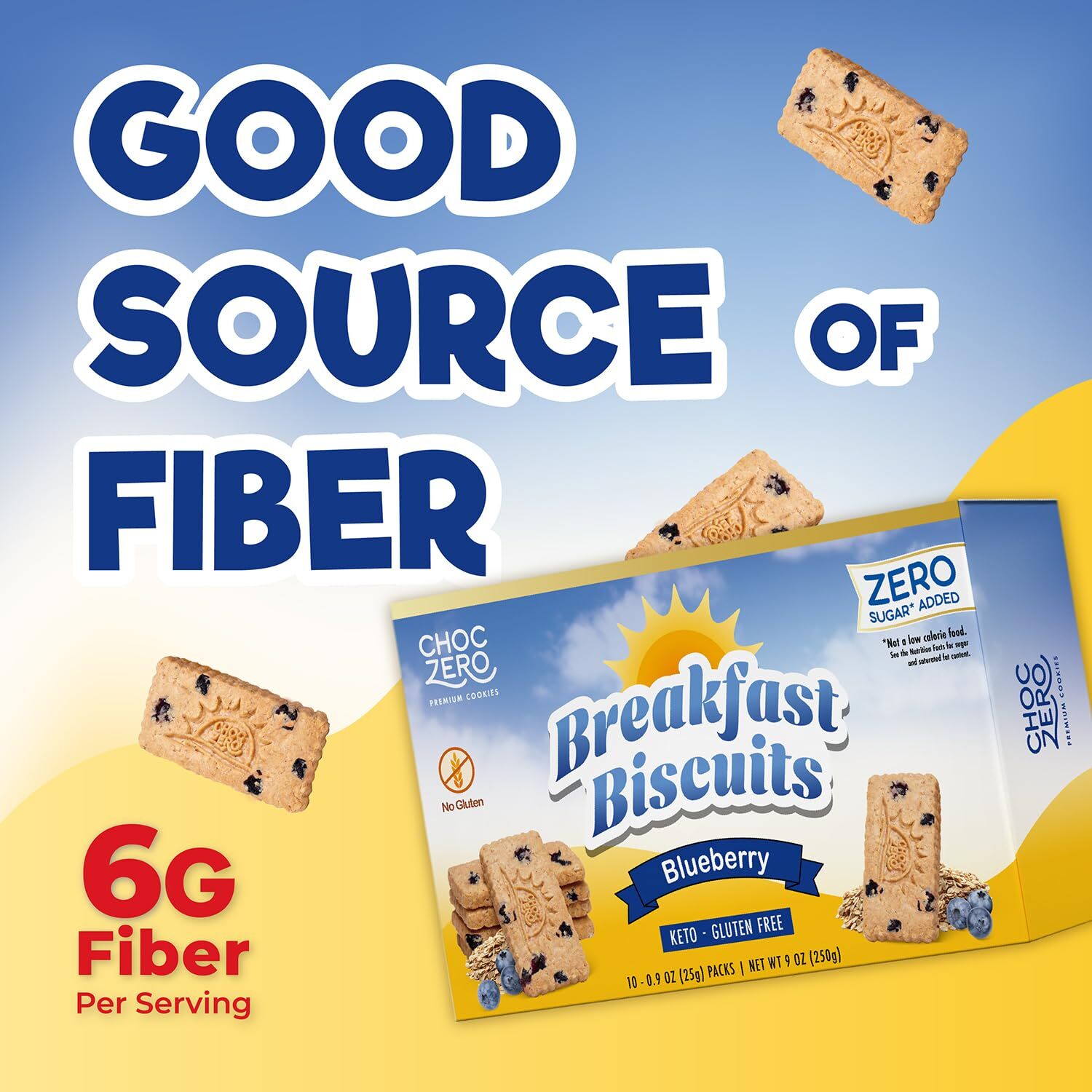 Choczero 藍莓 早餐燕麥餅乾 (脆身口感) 10小包 獨立包裝 250g