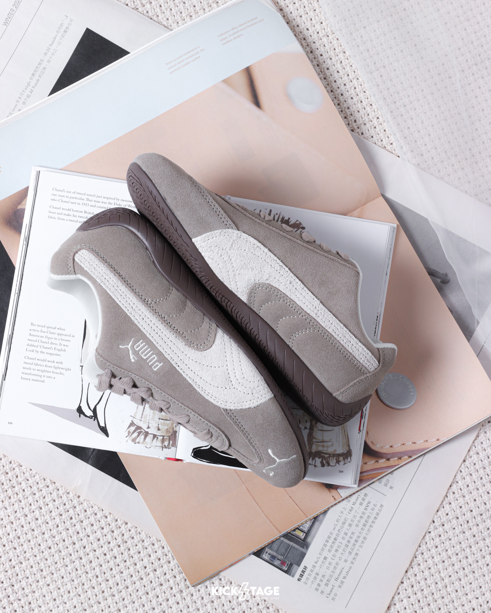 男女鞋 PUMA SPEEDCAT ELEVATED 奶棕 麂皮 復古 休閒 賽車鞋【403619-02】