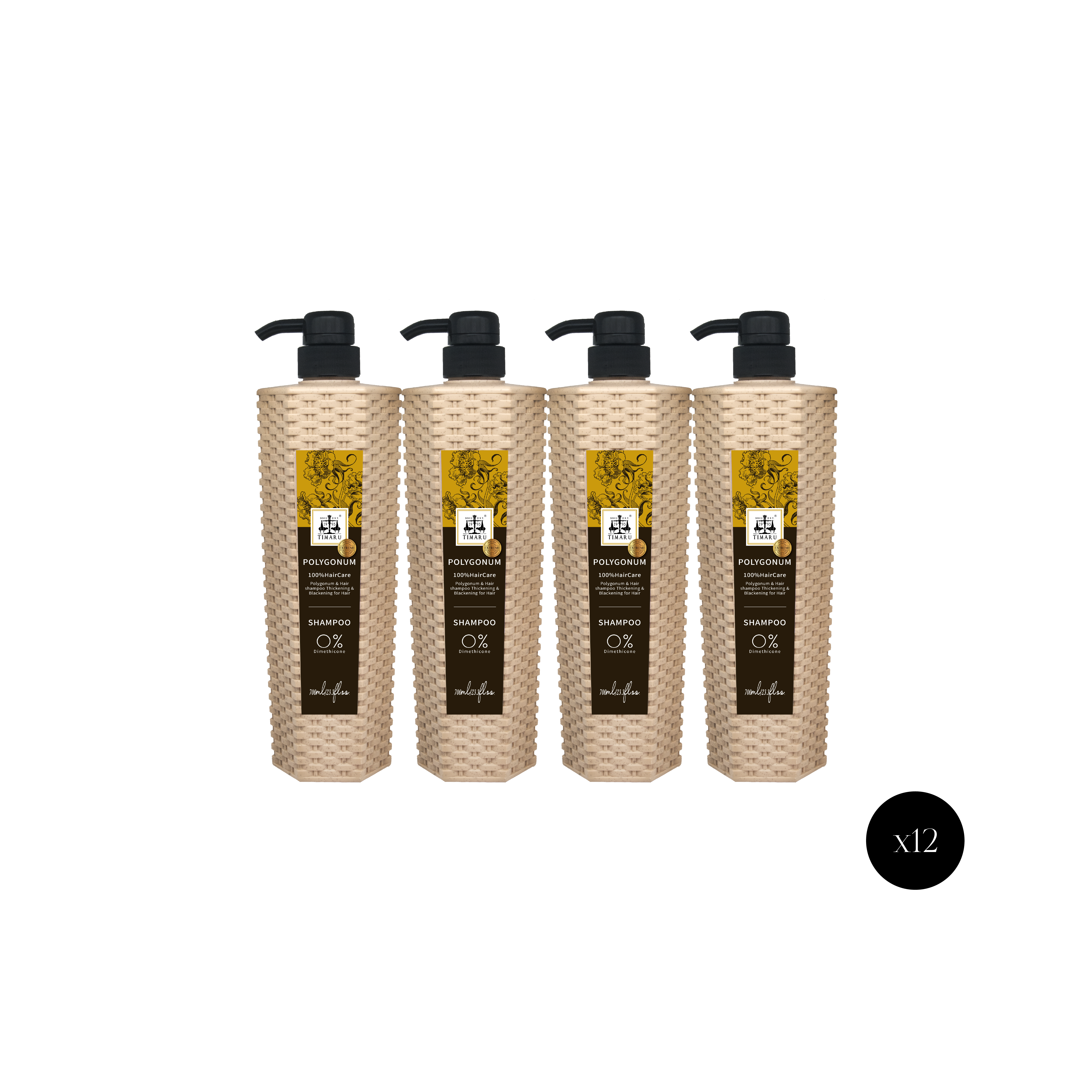 Timaru 堤瑪露 編織瓶 秘製草本極黑髮強健洗髮露 12入