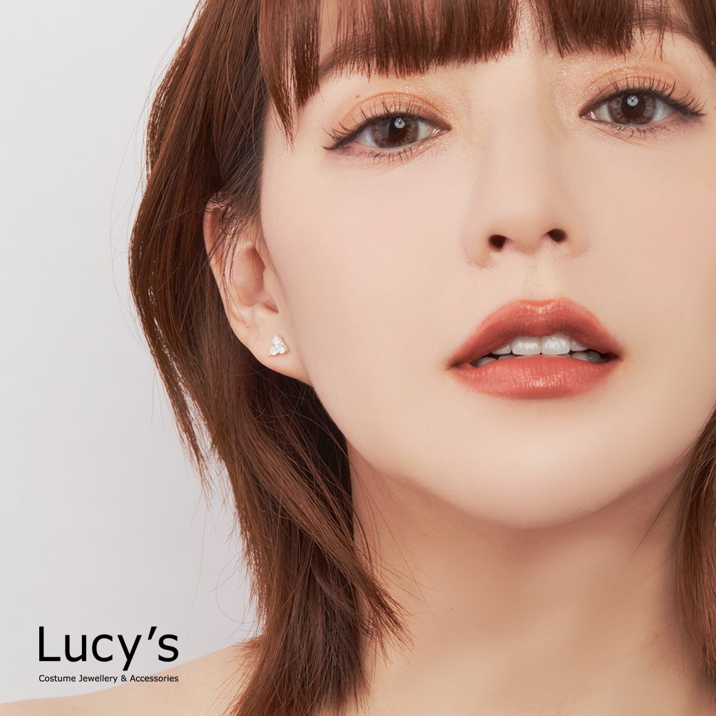 *925純銀〔輕銀系列〕晶鑽幾何 耳環 (123921)