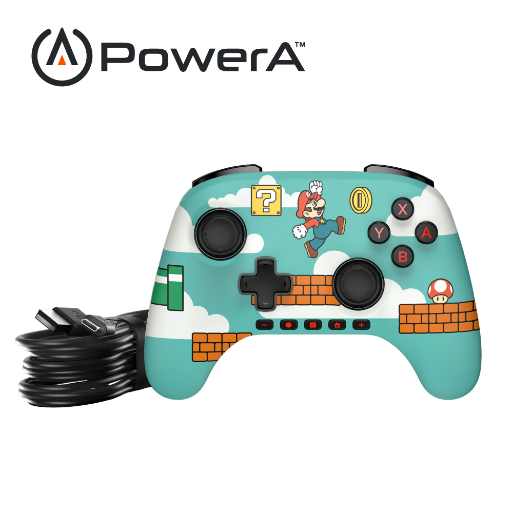 【PowerA】|任天堂官方授權|Switch 2有線遊戲手把(NSGP0527-01)-瑪利歐時光