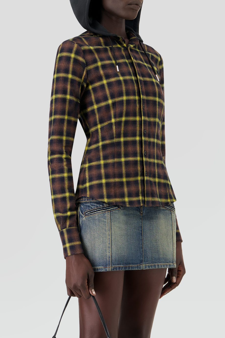 Coperni｜HOODED 格紋修身連帽式襯衫