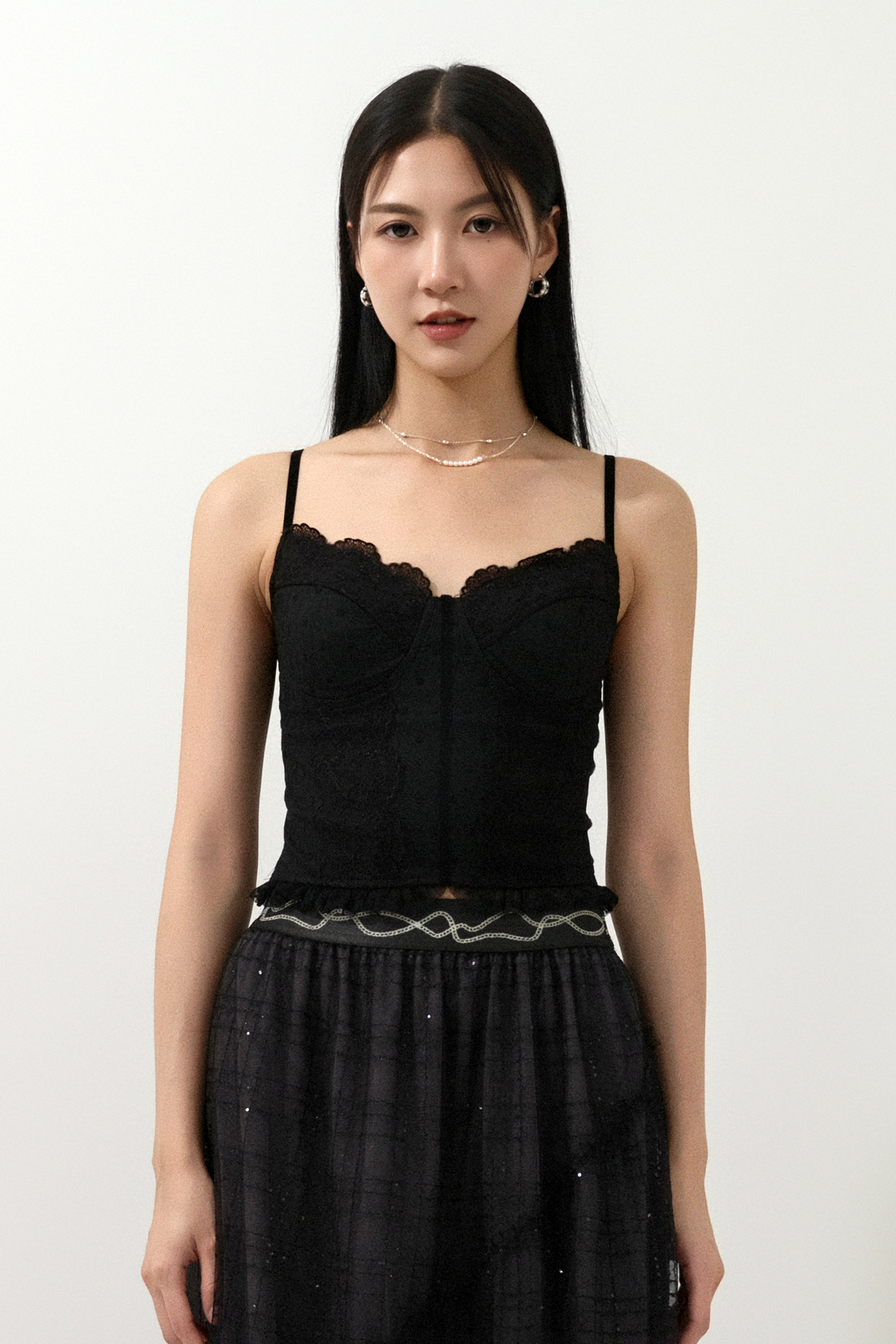 波點網紗蕾絲邊bra top (預購產品）