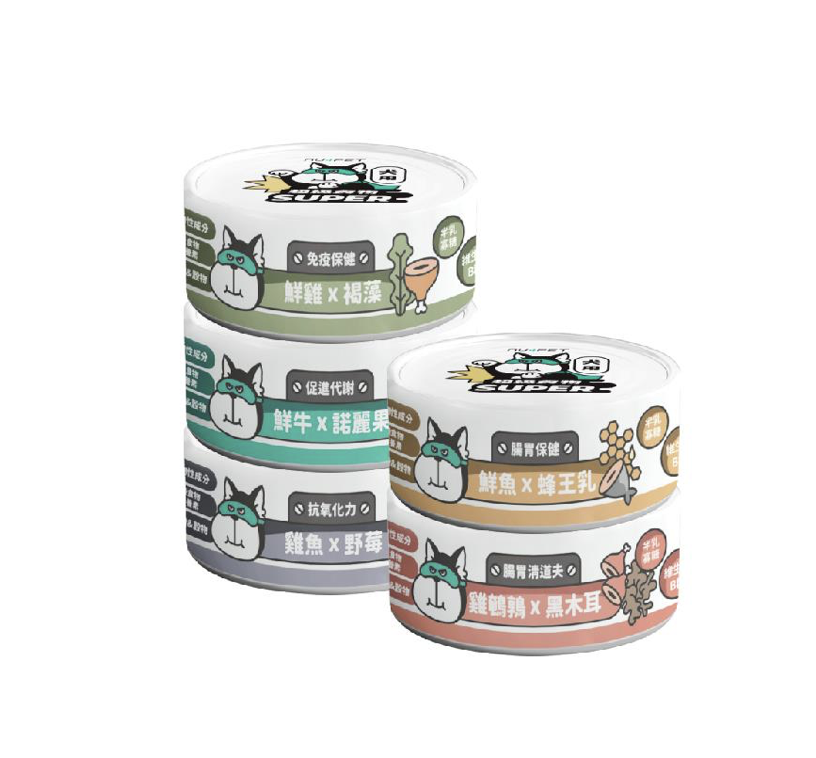 陪心寵糧｜犬｜套裝｜Super小白主食罐 80g