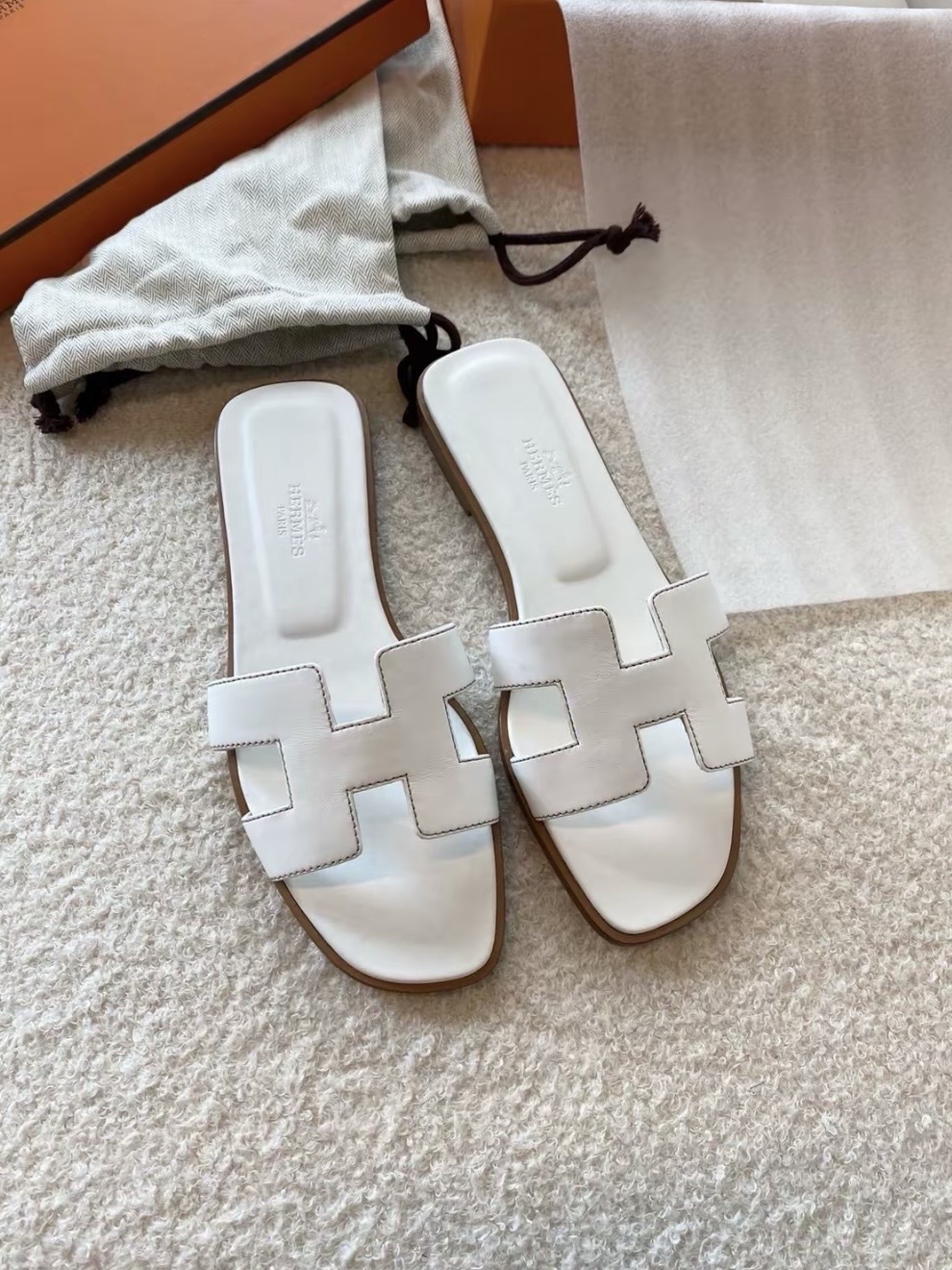 [兩色入] HERMES Oran一字拖鞋