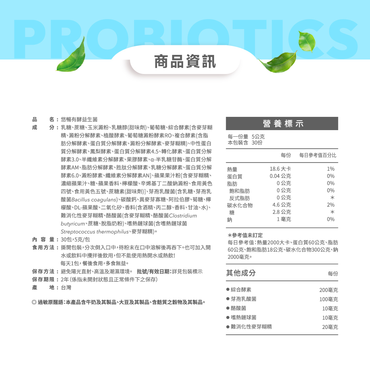 營養標示.成分.食用方式