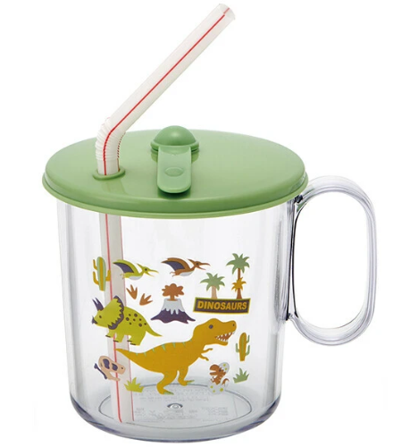 日本製 Skater 抗菌Ag+吸管杯連蓋 恐龍