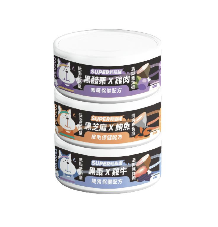 陪心寵糧｜犬｜套裝｜Super小黑輕脂罐 80g