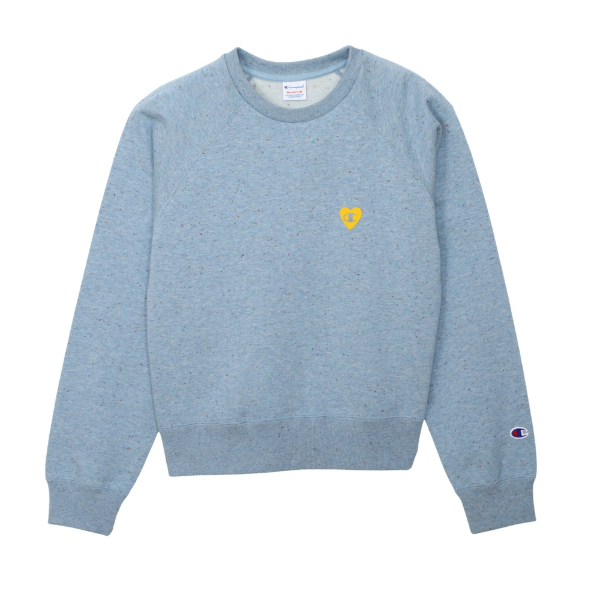 女款-CASUAL 寬版愛心印花衛衣-藍色（CW-C002-322）