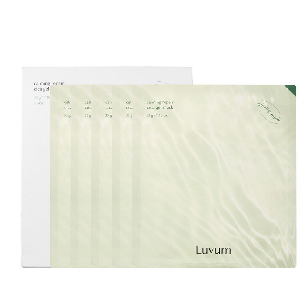Luvum 舒緩修復積雪草凝膠面膜 一盒5片