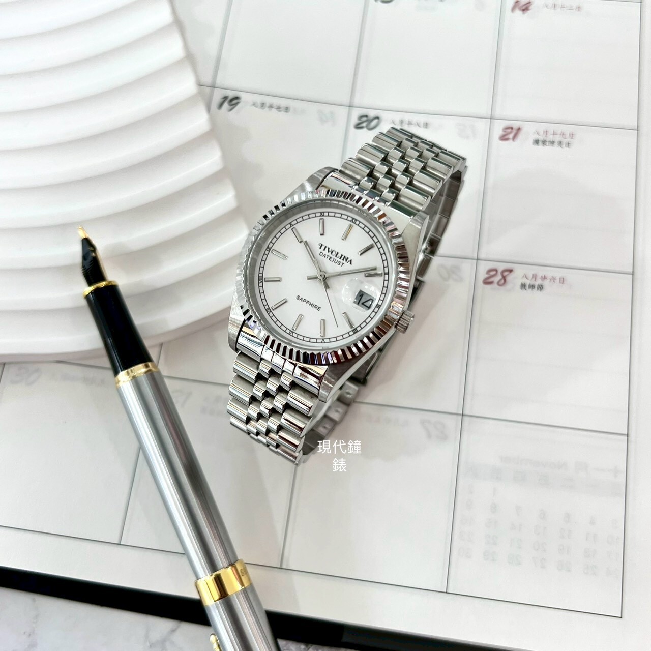 【TIVOLINA 小紅帽】蠔式奢華白面腕錶 MAW3693-WN 36mm 現代鐘錶