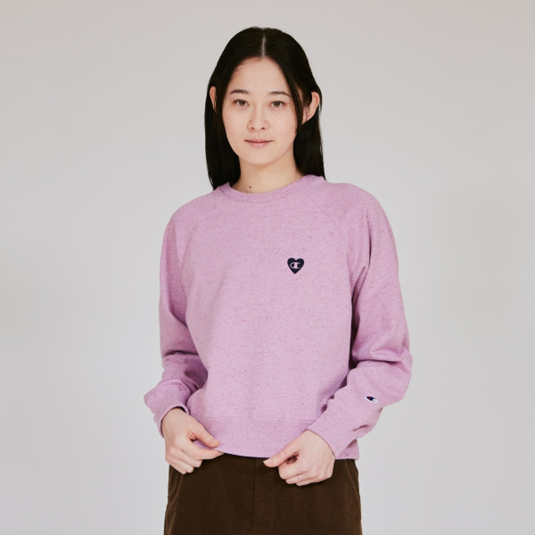 女款-CASUAL 寬版愛心印花衛衣-粉紅色（CW-C002-110）