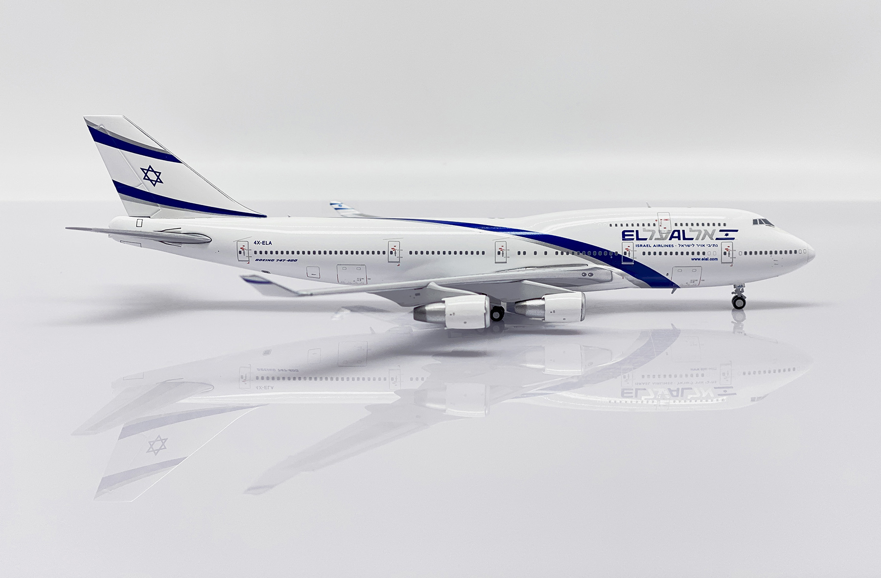 JC wings 1/400 以色列航空 波音747-400 4X-ELA + 限量版航空標籤