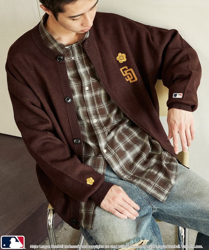 【日本限定】 MLB x MARY QUANT 別注限定款 圓領針織開襟衫