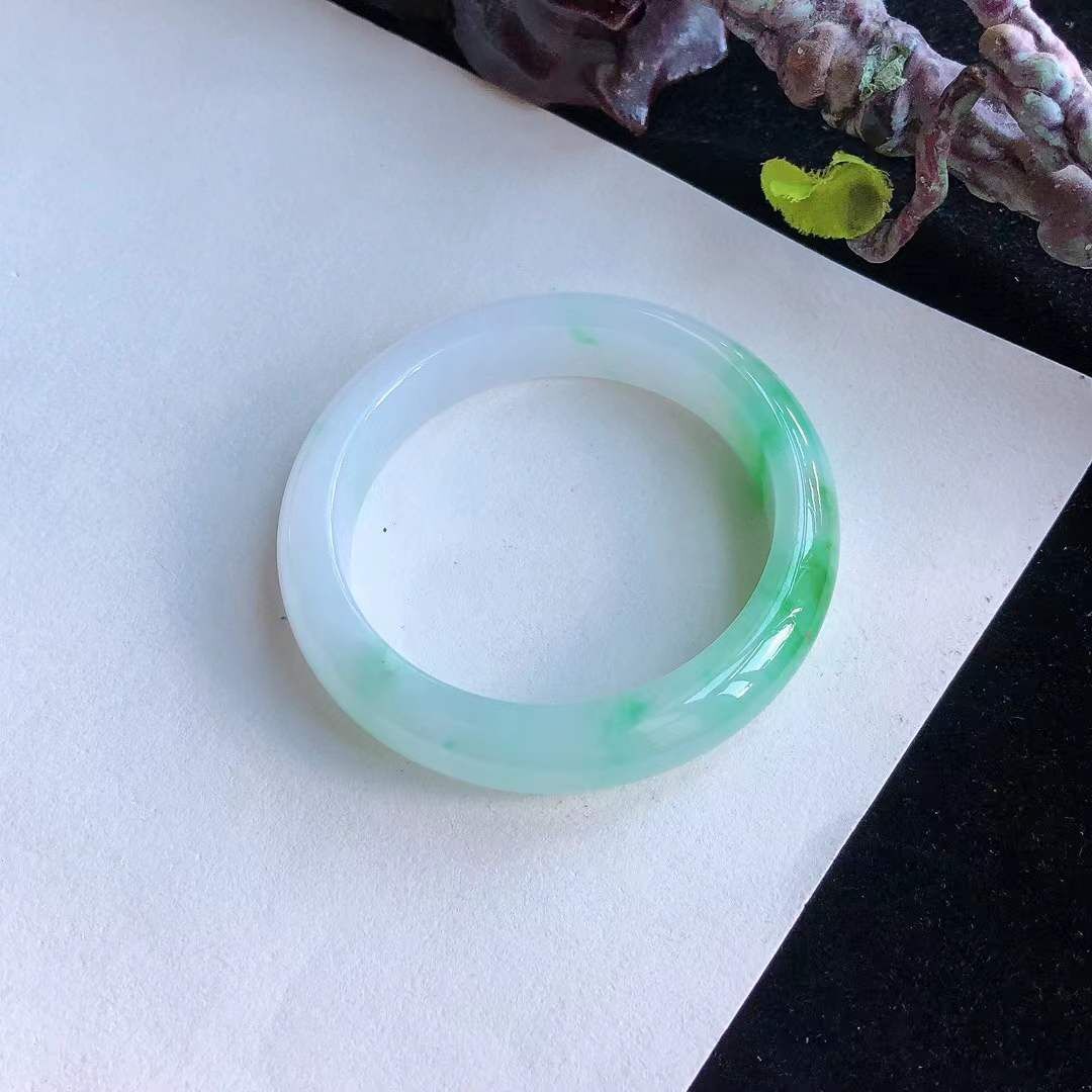 冰糯種飄陽綠翡翠正圈手鐲,天然翡翠A玉, 緬甸玉, Jade, Jadeite