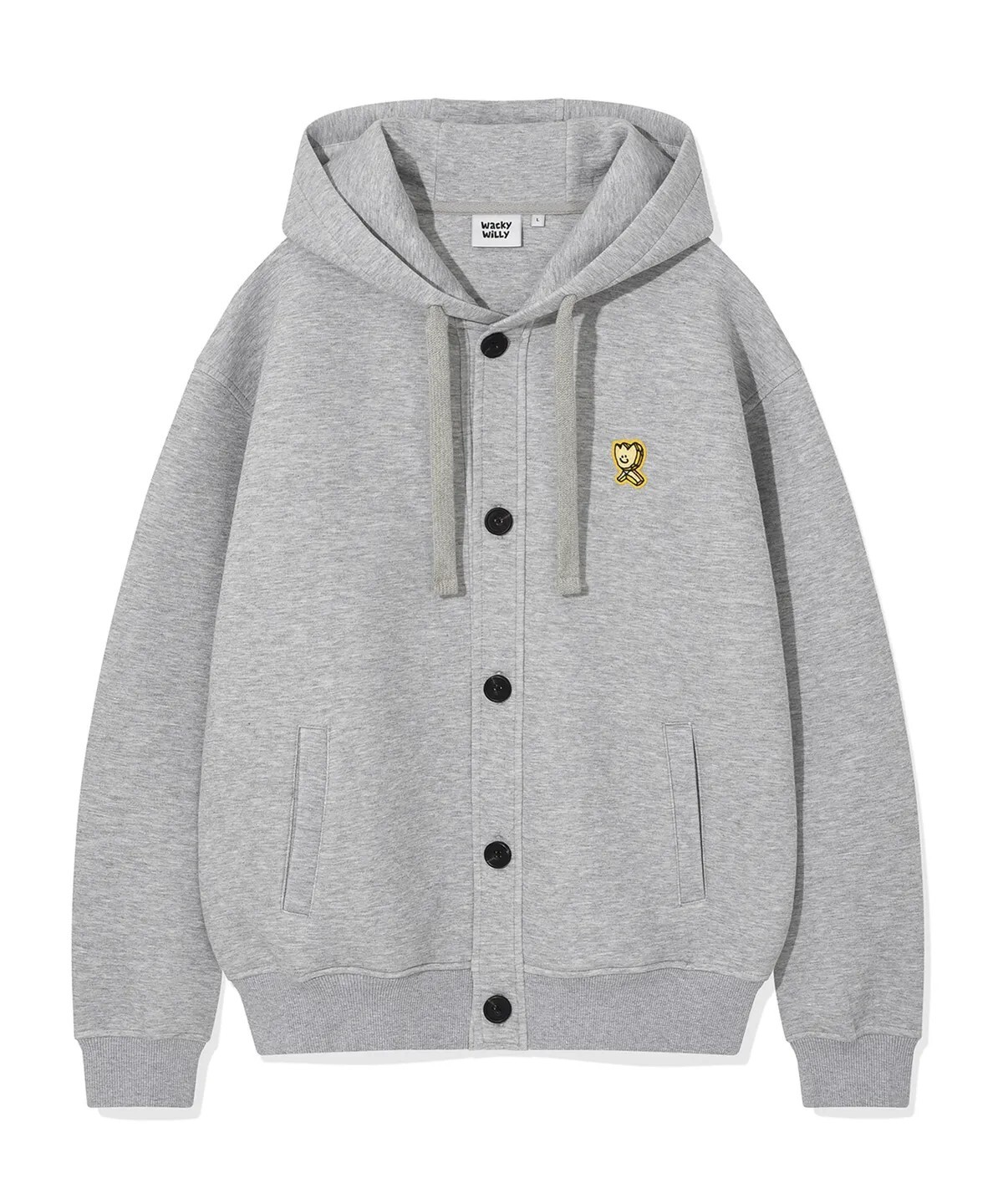 【OWN】Wacky Willy 連帽外套 基本 胸前 小LOGO 棉質 連帽外套 秋冬 不分男女 灰色 小黃人 小飛人