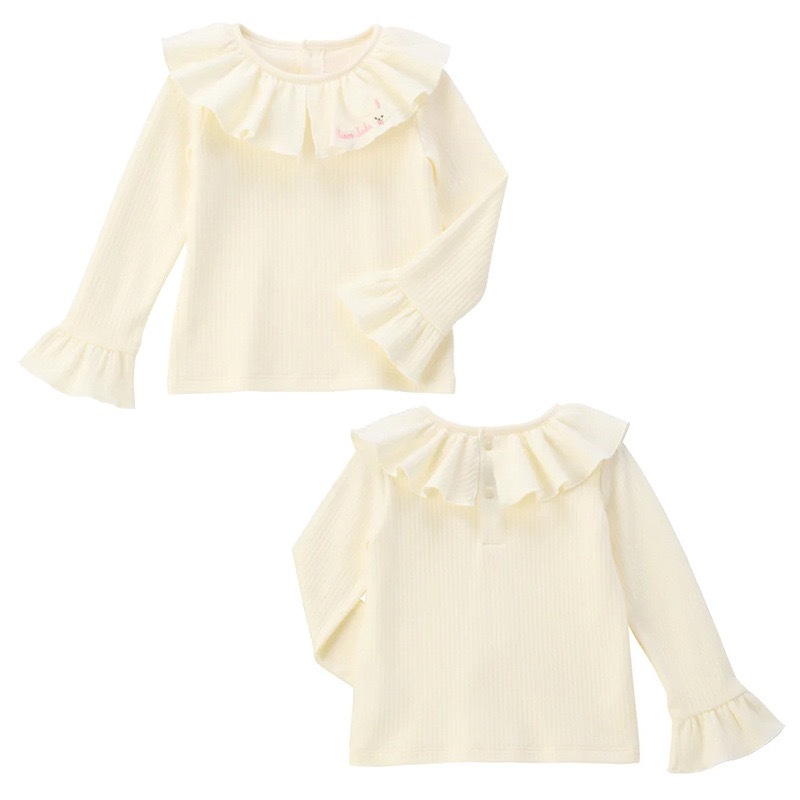 𝐌𝐢𝐤𝐢 𝐇𝐨𝐮𝐬𝐞 小兔刺繡荷葉領長袖上衣