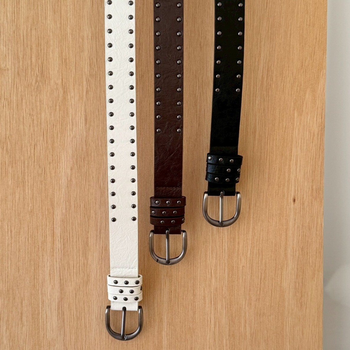 腰間公式 雙排卯釘皮帶