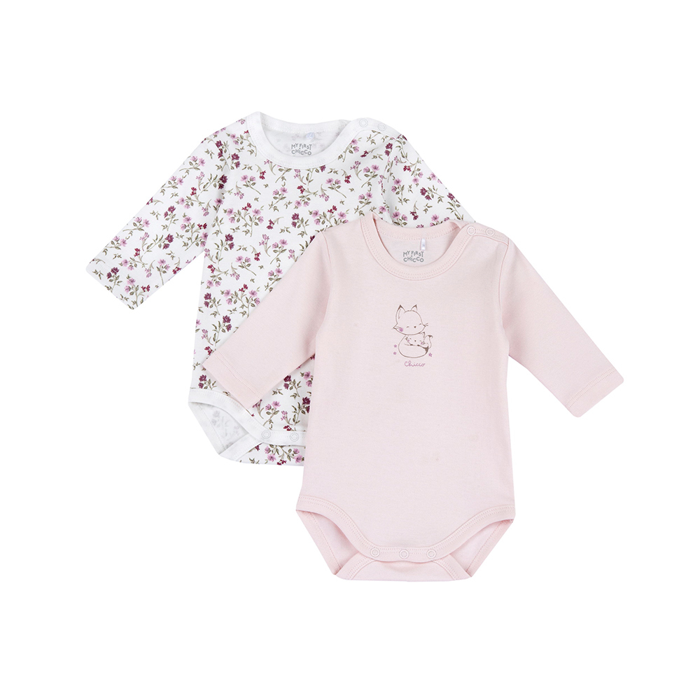 狐狸小公主-滿底花朵長袖連身衣二入