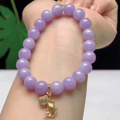 104326 翡翠紫羅蘭手串 (8.2mm直徑)