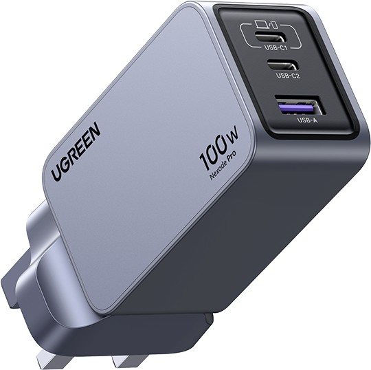 Ugreen Nexode Pro 100W 3 連接埠 GaN 快速充電器套裝 - 英規_X757-25875