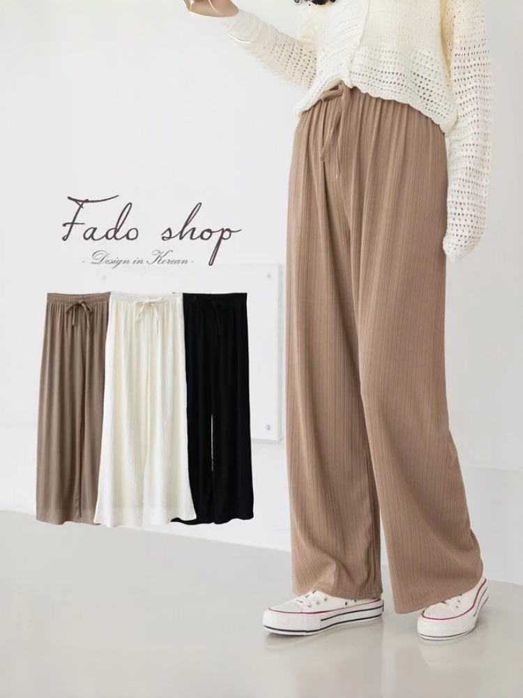 法朵Fado Shop｜坑條紋抽繩寬褲 273C035 三色