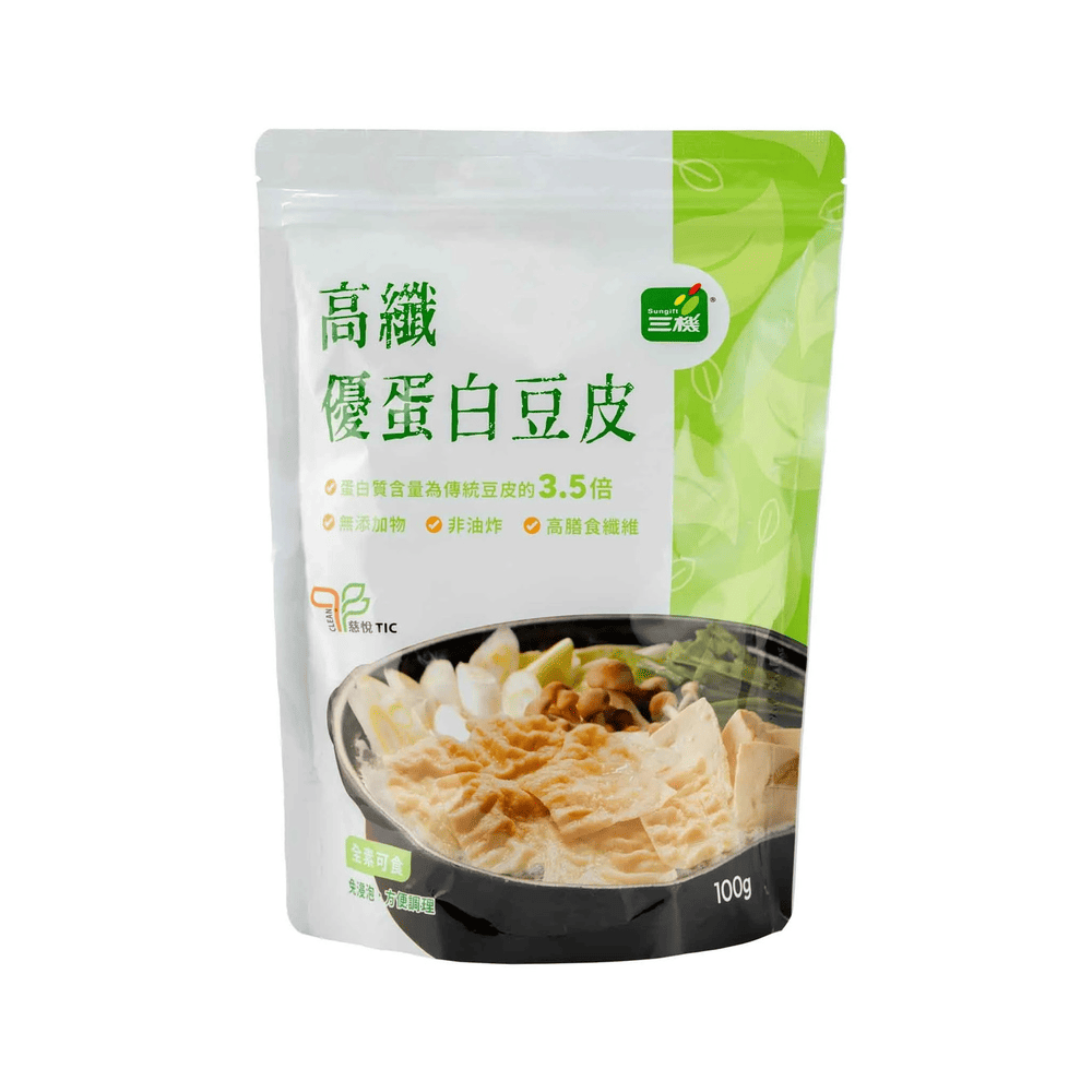 【三機】高纖優蛋白豆皮100g/包
