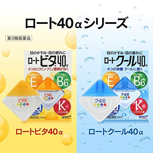 日本 ROHTO Cool 40α 12ml｜清涼眼藥水・四重維他命配方・舒緩乾澀疲勞
