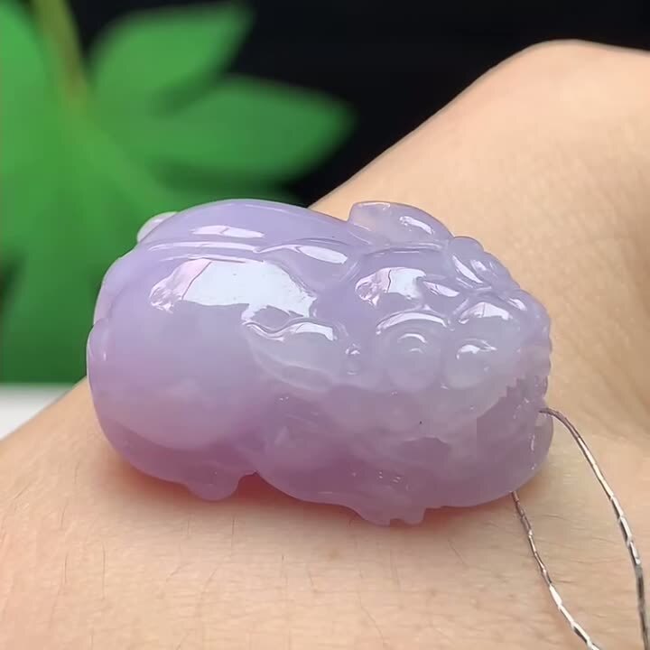 翡翠紫羅蘭貔貅,天然翡翠A玉, 緬甸玉, Jade, Jadeite