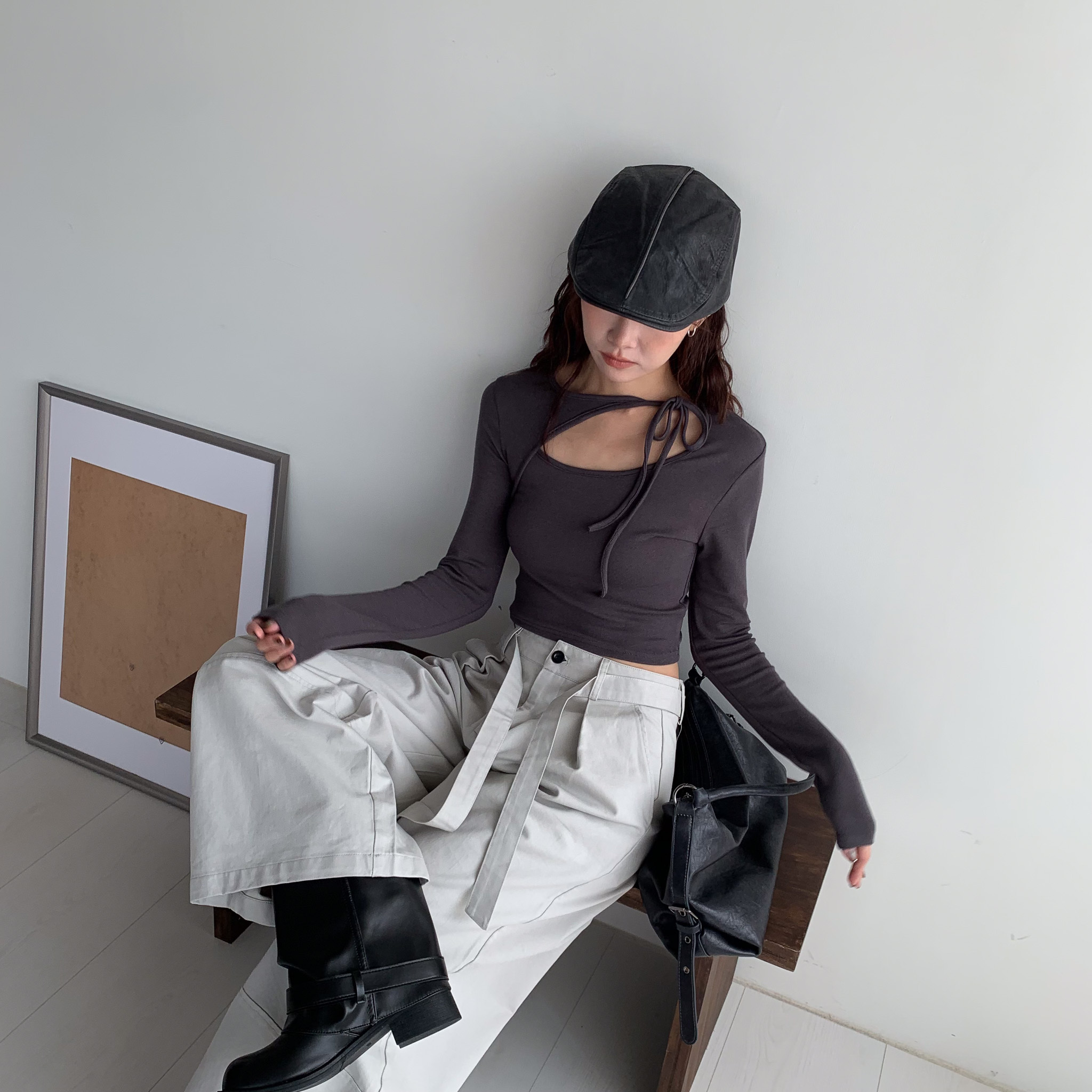 ISA_致命誘惑 設計感微辣造型前綁帶上衣_58054