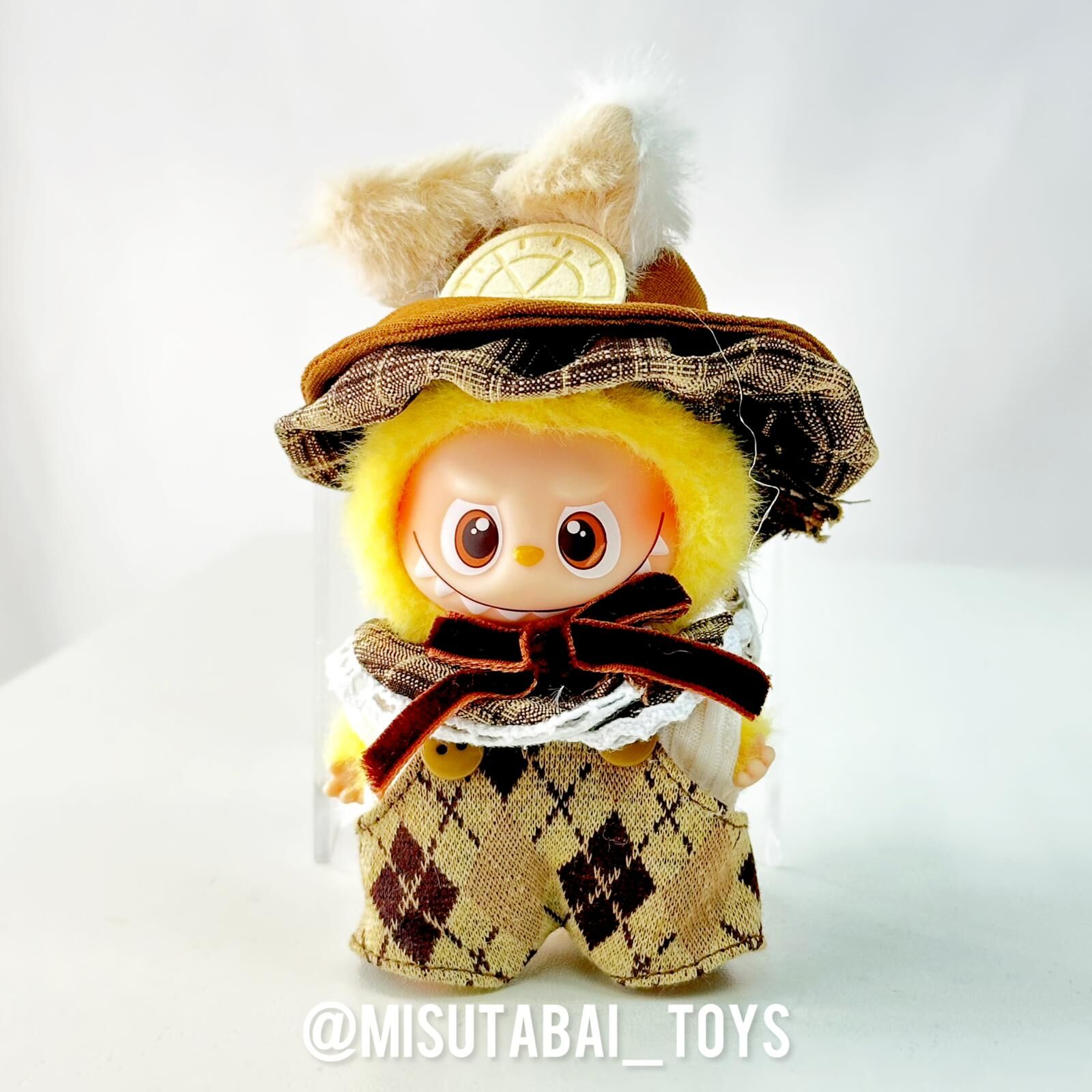 Mini Doll Outfit M30 - 啡色格仔狐狸魔法師