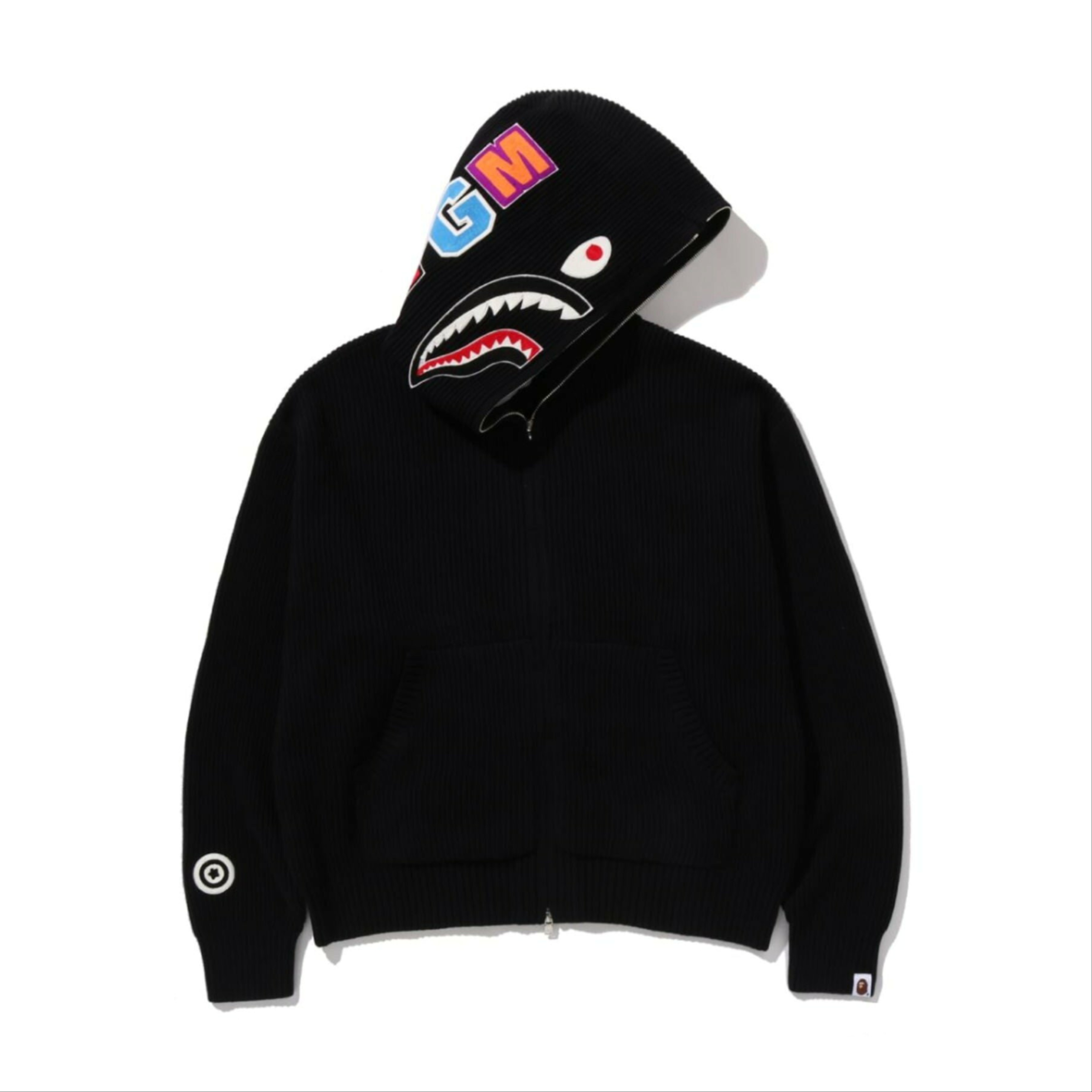 2025AW A BATHING APE BAPE SHARK FULL ZIP KNIT HOODIE 基本款 鯊魚 連帽 外套 現貨 1L80120304