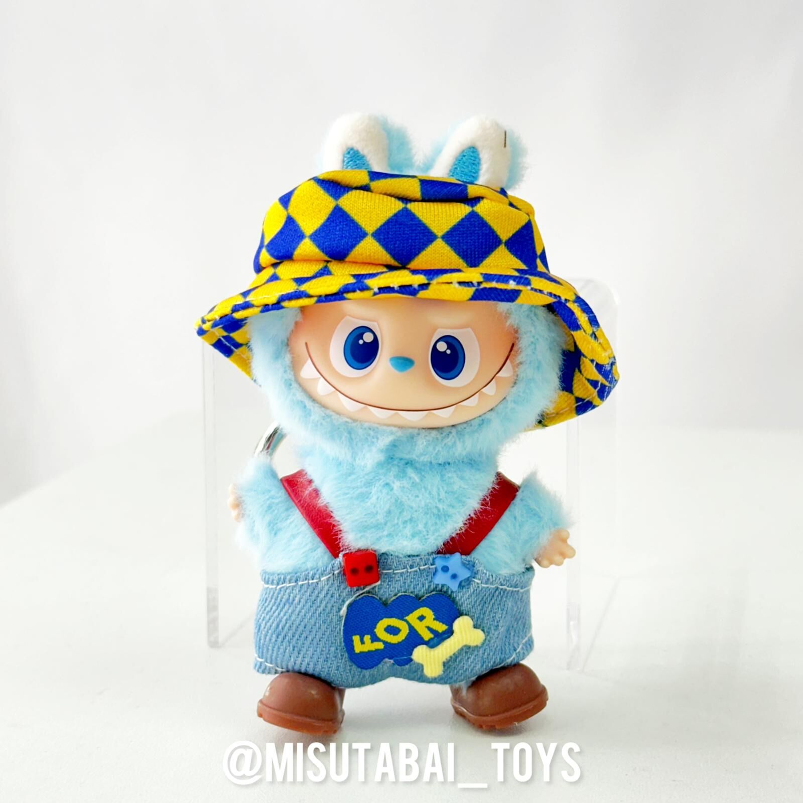 Mini Doll Outfit M31 - 黃藍色格仔牛仔褲