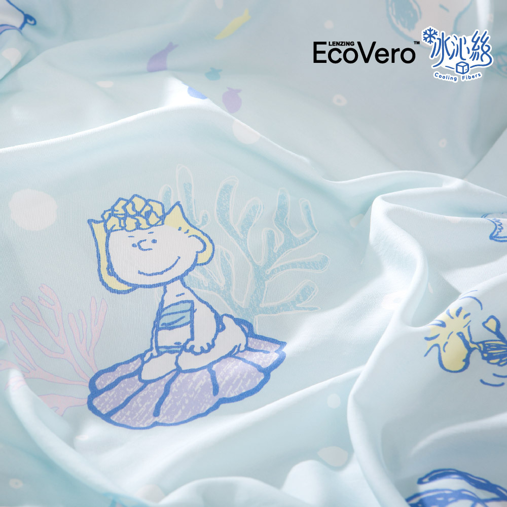 SNOOPY床包組 | 冰沁絲 | SN509 夏日蹦蹦