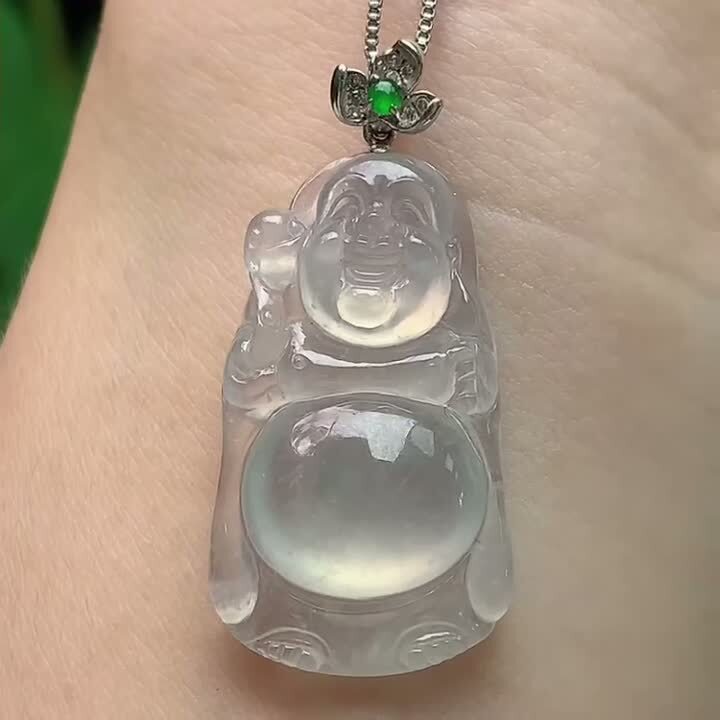 翡翠冰種逍遙佛,天然翡翠A玉, 緬甸玉, Jade, Jadeite