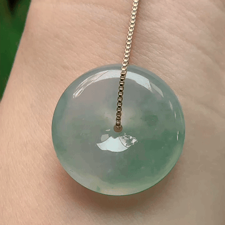 104332 翡翠冰種飄花平安扣 (23mm直徑)